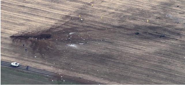 Site of the crash of the Whidbey Island-based Navy EA-6B Prowler. Courtesy of Stan Damme