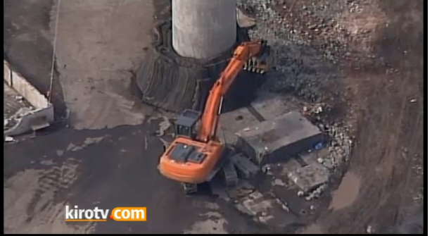 BULLETIN ——————— PenPly smokestack falls at 6:15 p.m.