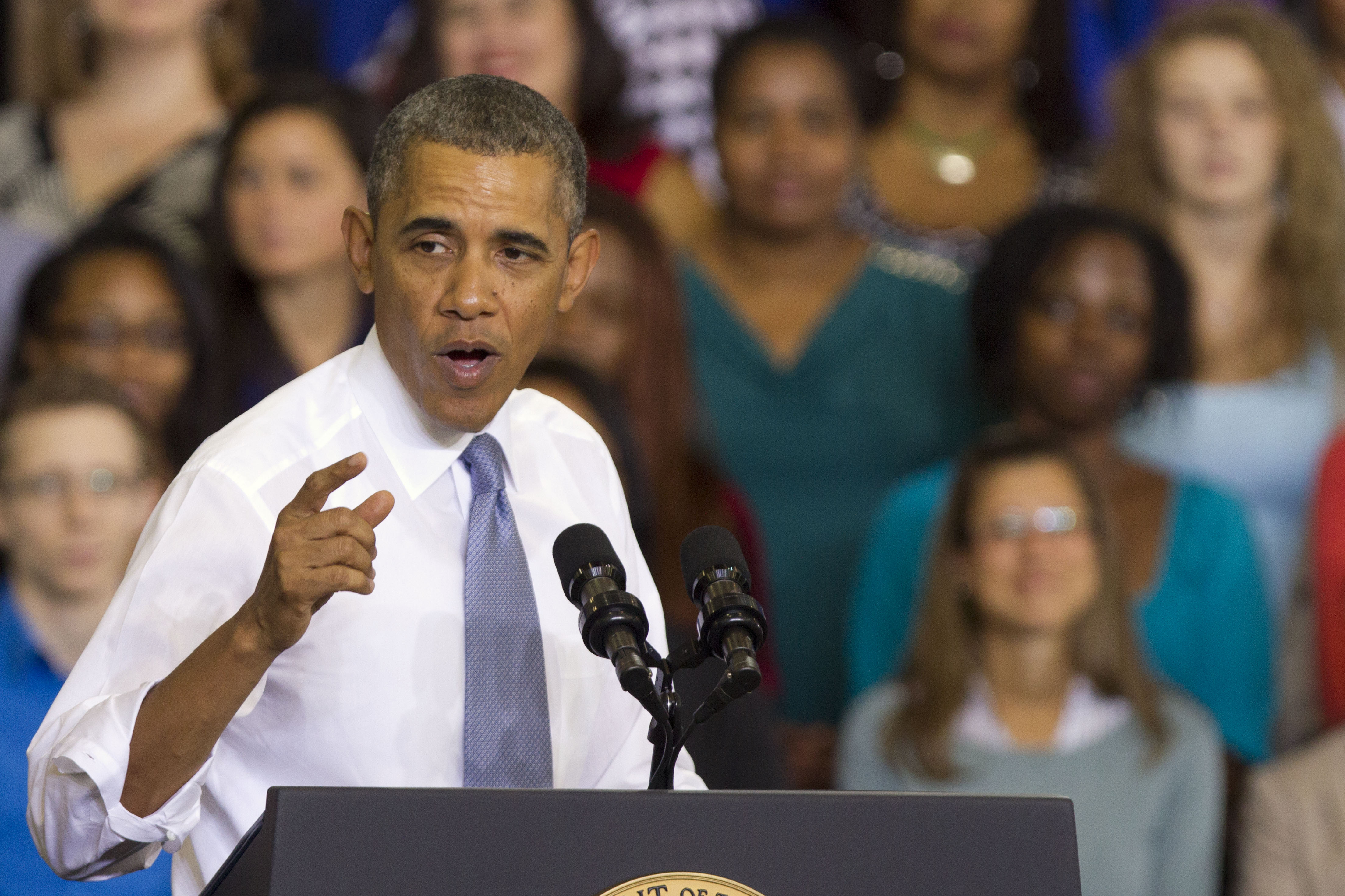 President Obama speaks about the Affordable Care Act last week at a community college near Washington