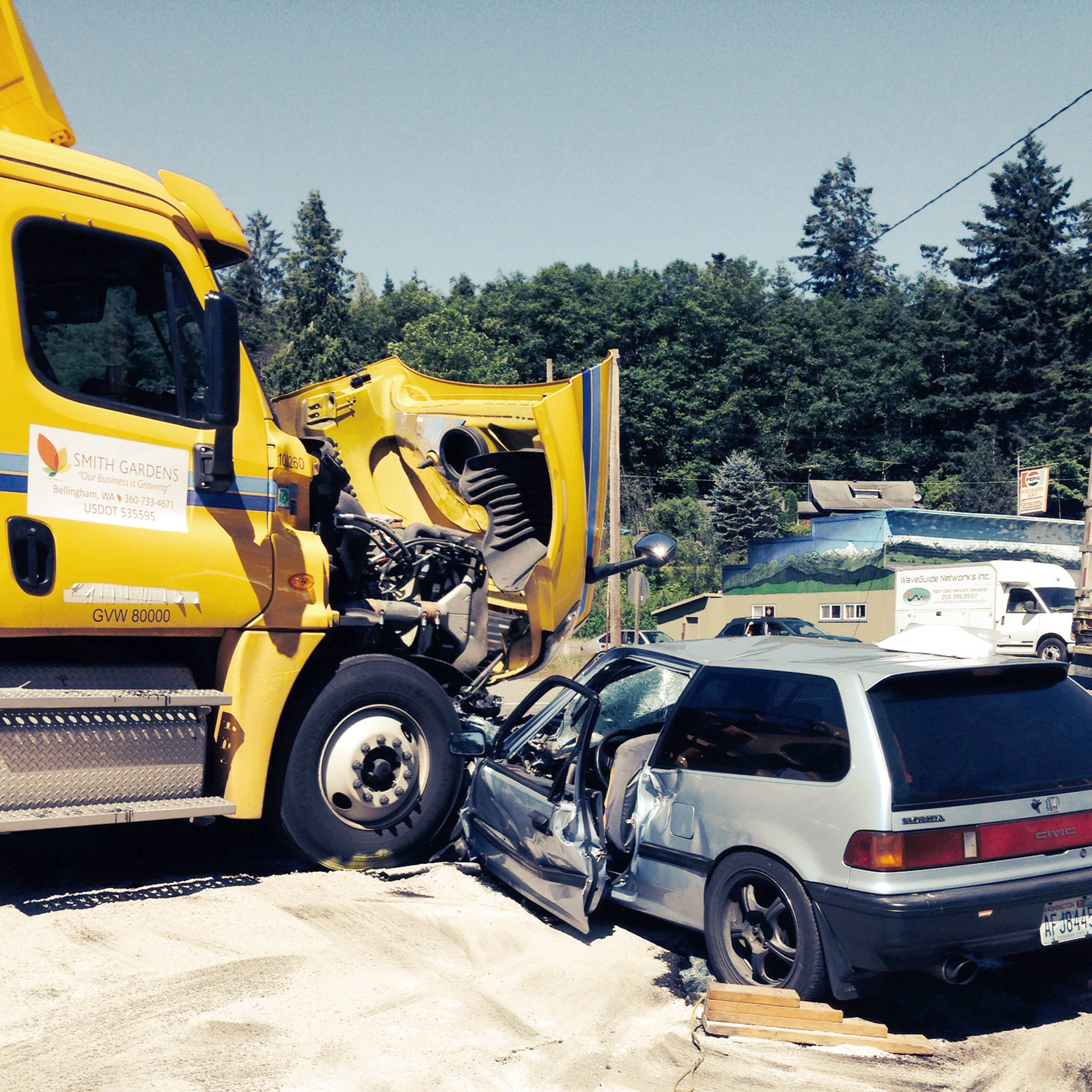 The scene on U.S. Highway 101 near West Uncas Road just south of Discovery Bay this morning. Charlie Bermant/Peninsula Daily News