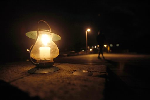 A candle burns on the First Street Dock in Tofino on the west coast of Vancouver