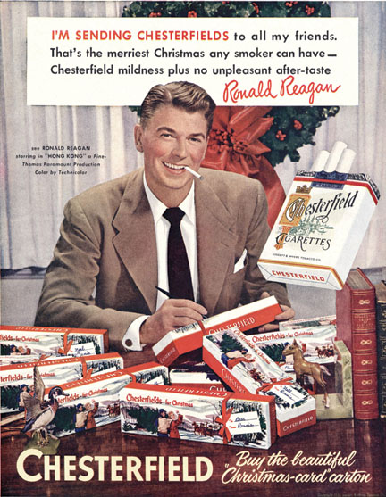 Then-movie star and future President Ronald Reagan appears in a 1949 magazine advertisement. —Associated Press photo