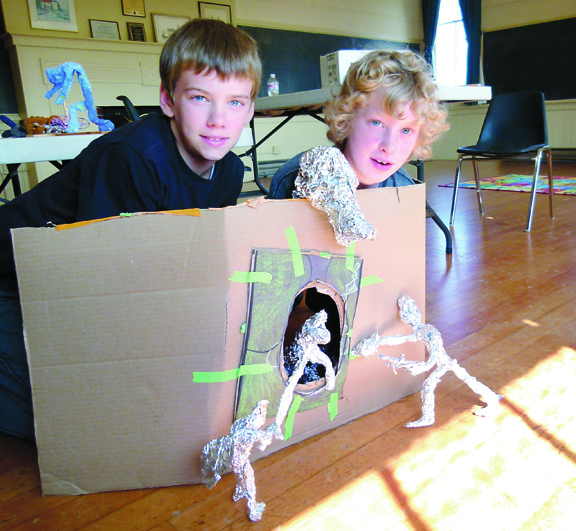 Artists Liam Byrne and Aidan Moody are among the young alumni of Frances Rice's sculpture classes offered at the Dungeness Schoolhouse. New courses start today and Monday at the schoolhouse and at Sequim's Museum & Arts Center. Frances Rice