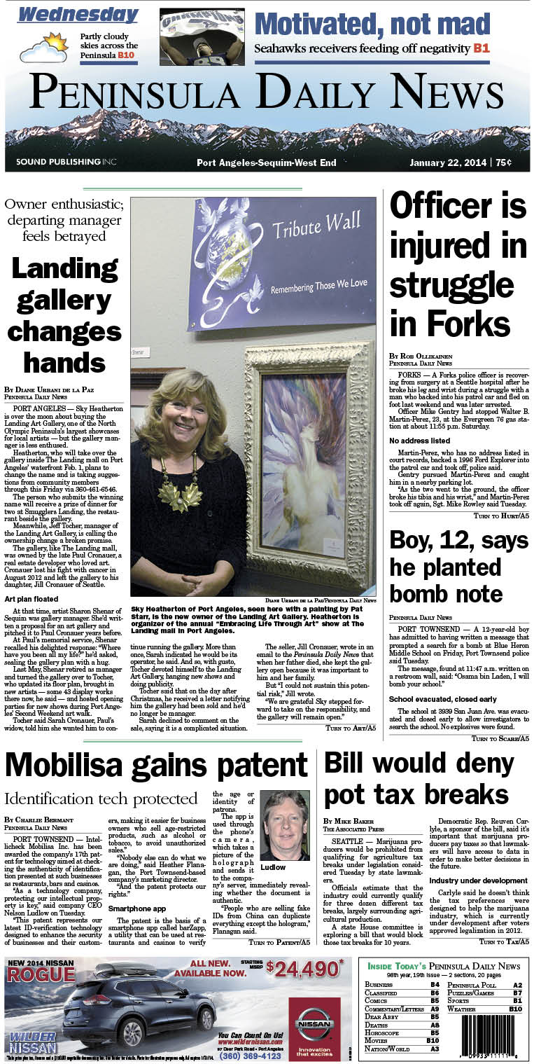 Today's front page for our Port Angeles/Clallam County readers.