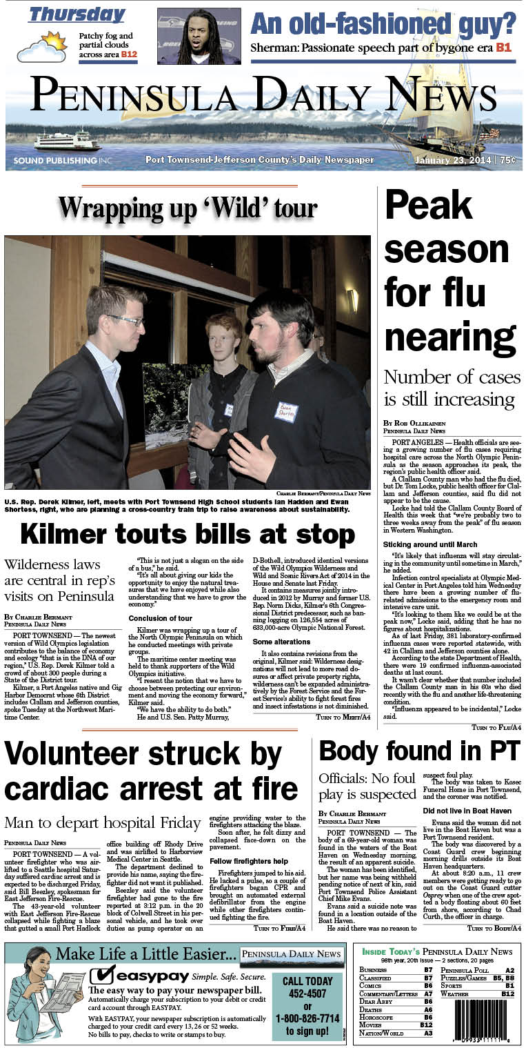 Today's front page for our Port Townsend/Jefferson County readers.