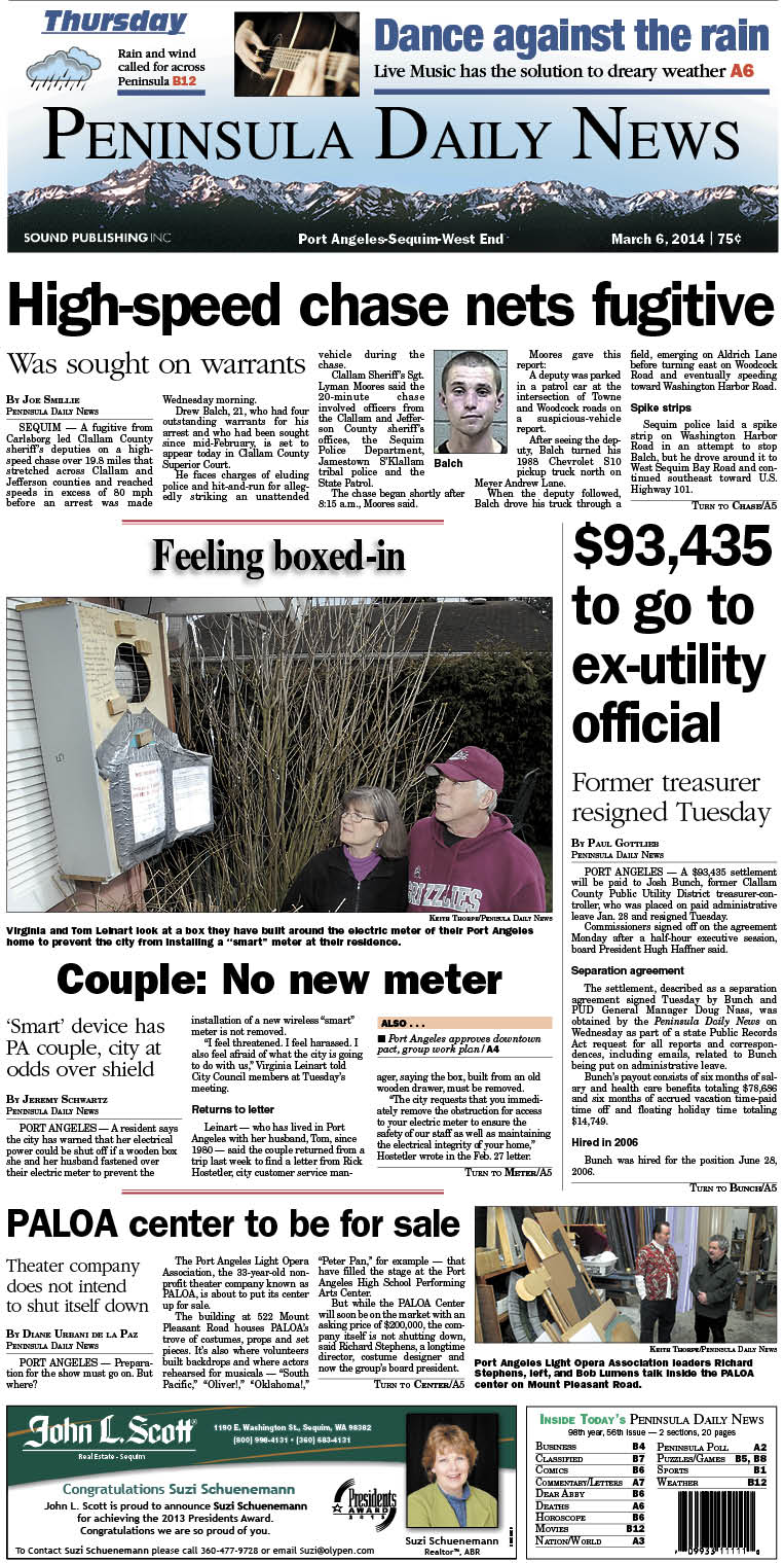 Today's front page for our Clallam County readers.
