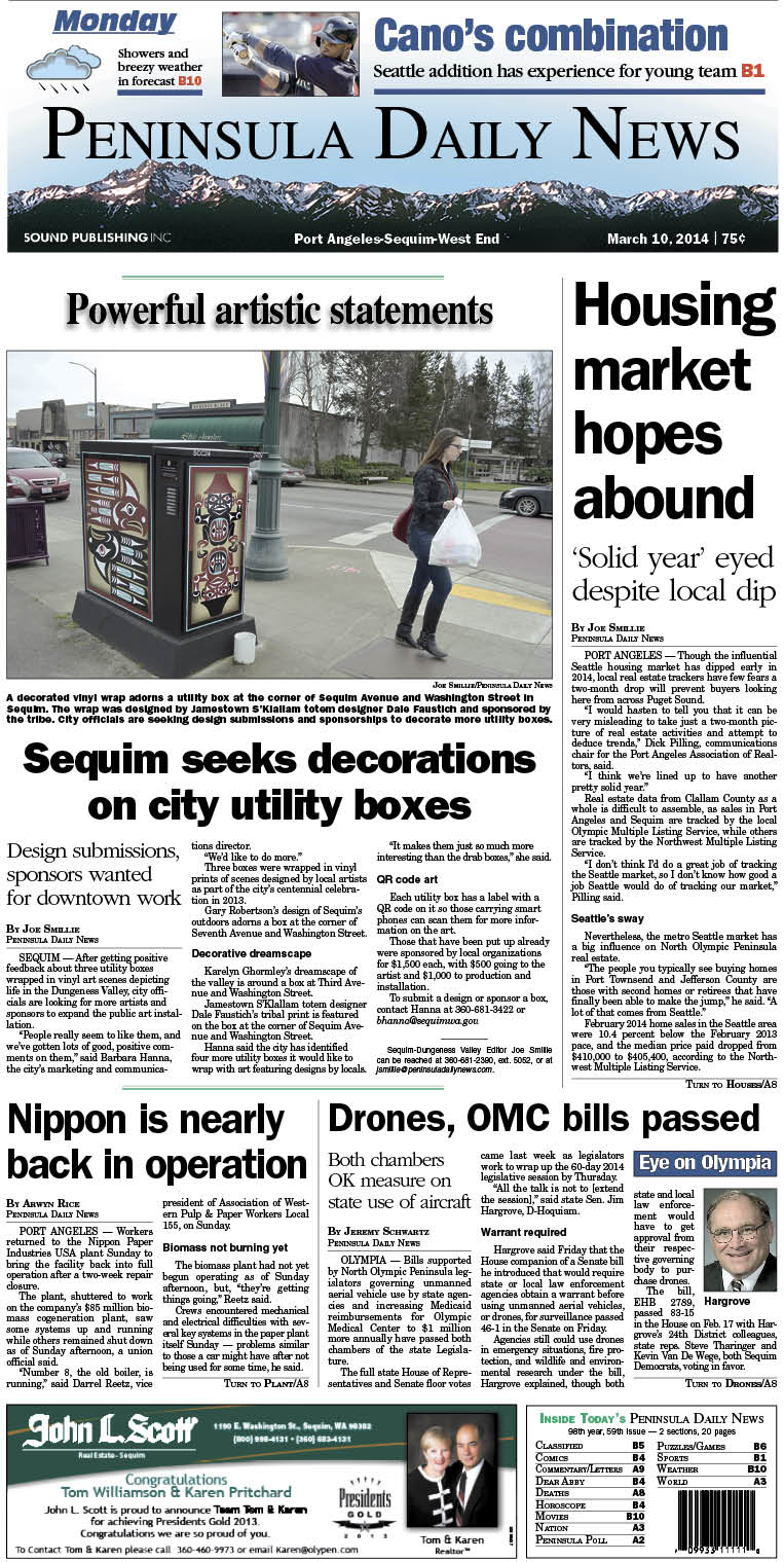 Today's front page for our Clallam County readers.