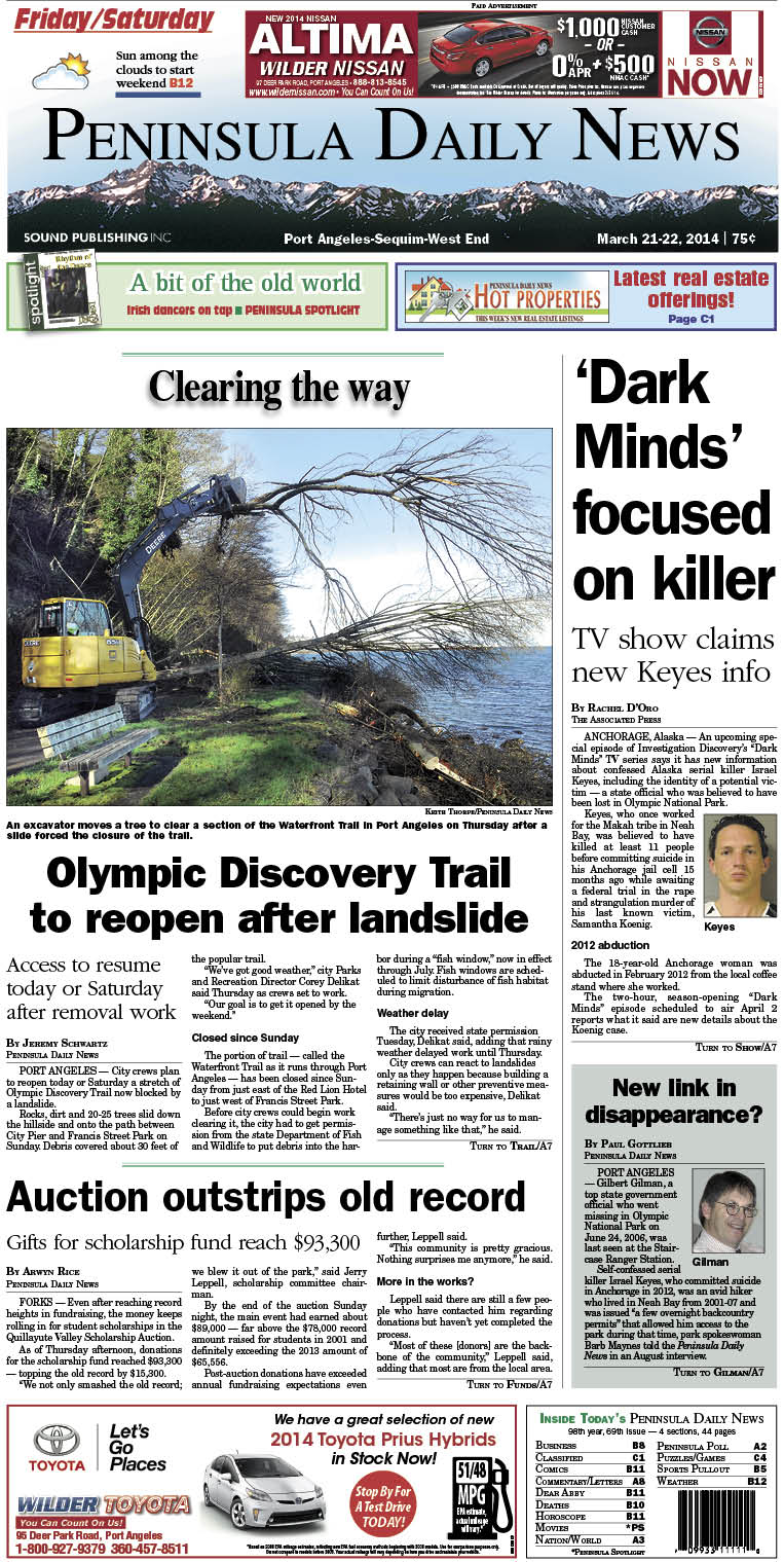 Today's front page for our Clallam County readers.