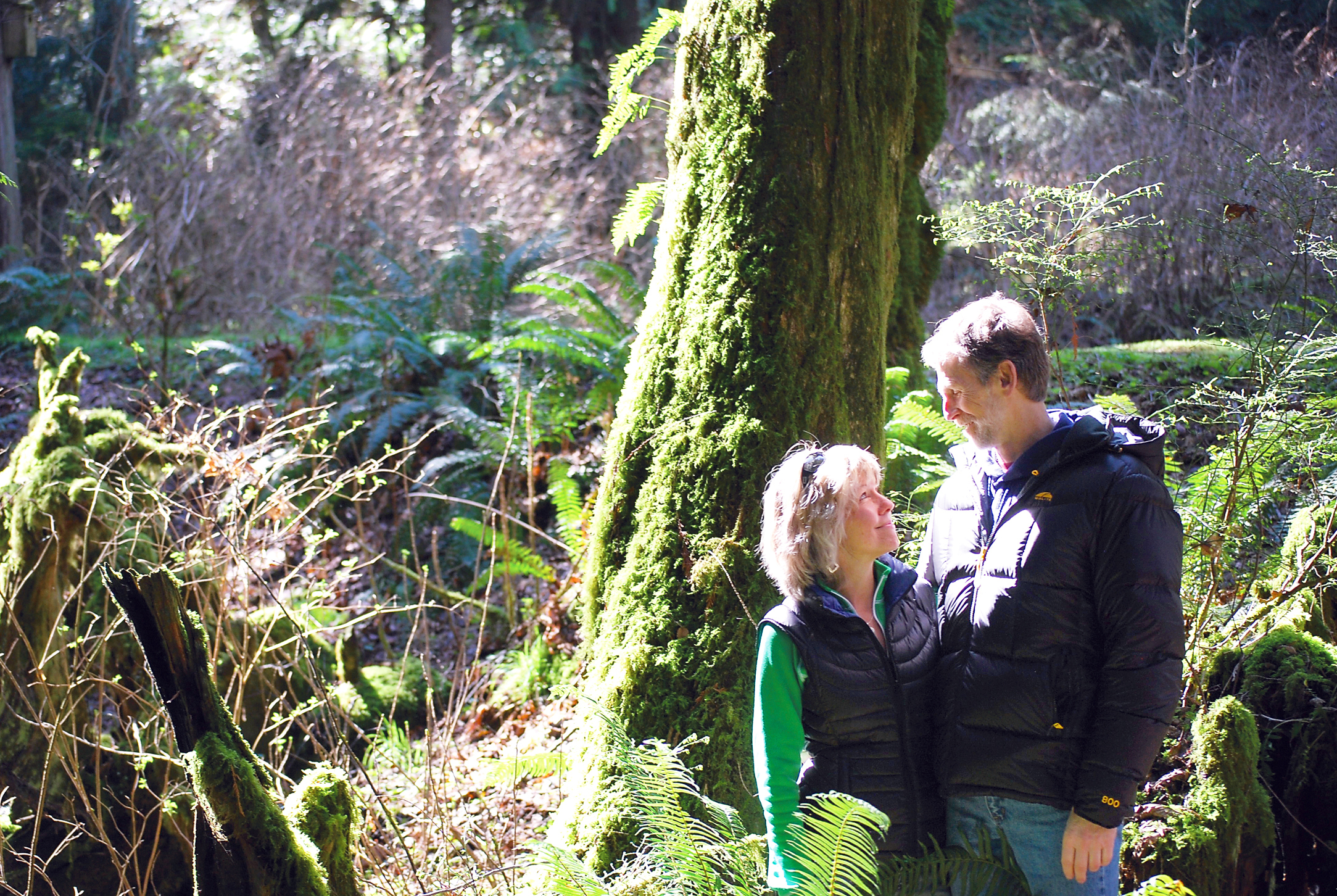 Debbie and Arnold Schouten live just outside Port Angeles beside Dry Creek — which in fact is a healthy stream running through lush forest. Diane Urbani de la Paz/Peninsula Daily News