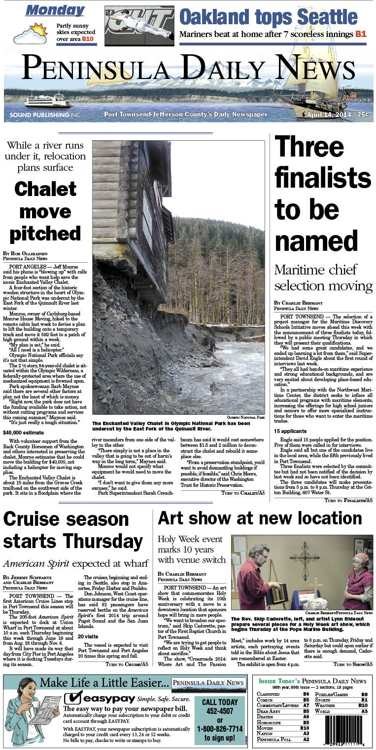 Today's PDN front page for our Port Townsend/Jefferson County readers.