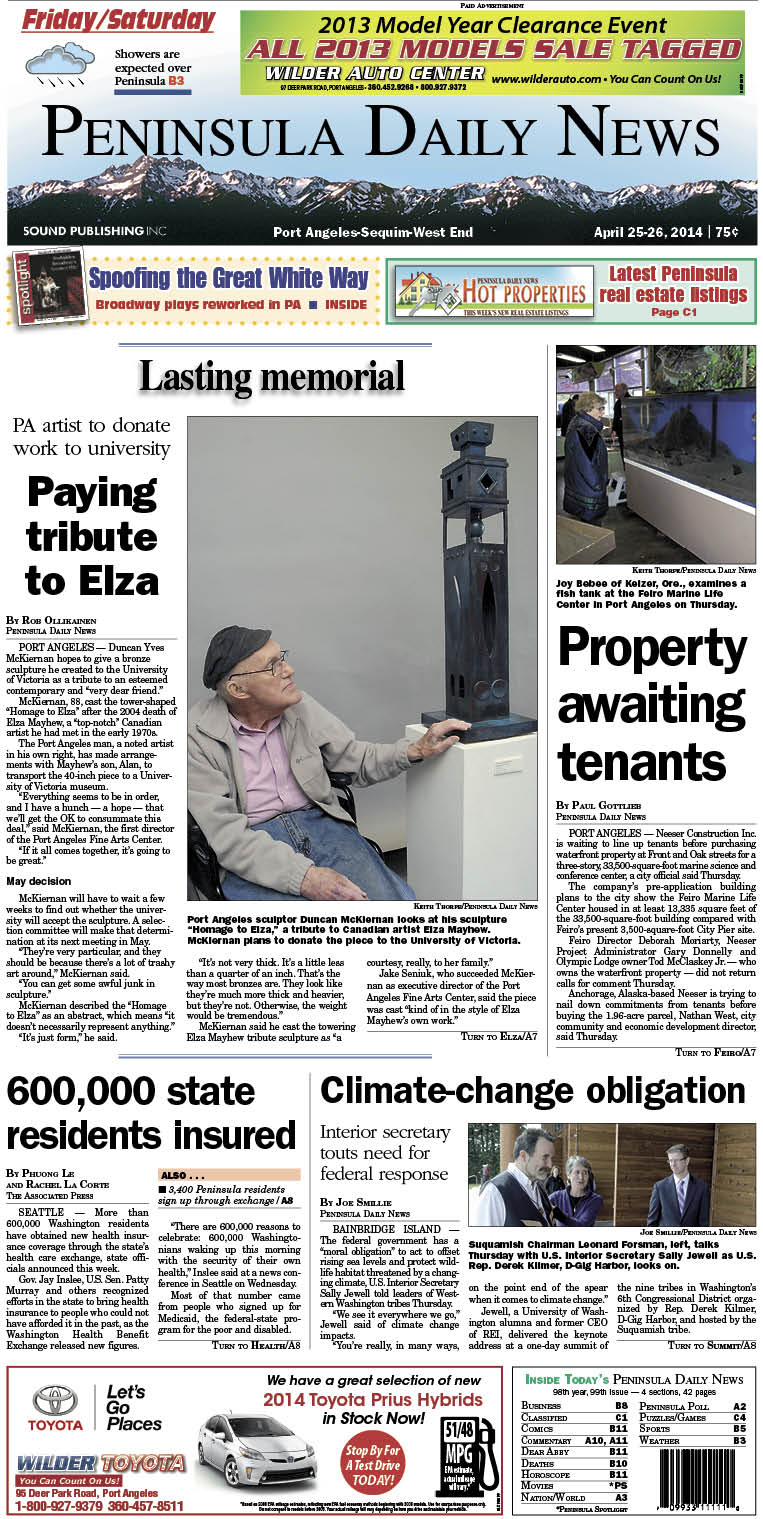 Today's PDN front page for our Clallam County readers.