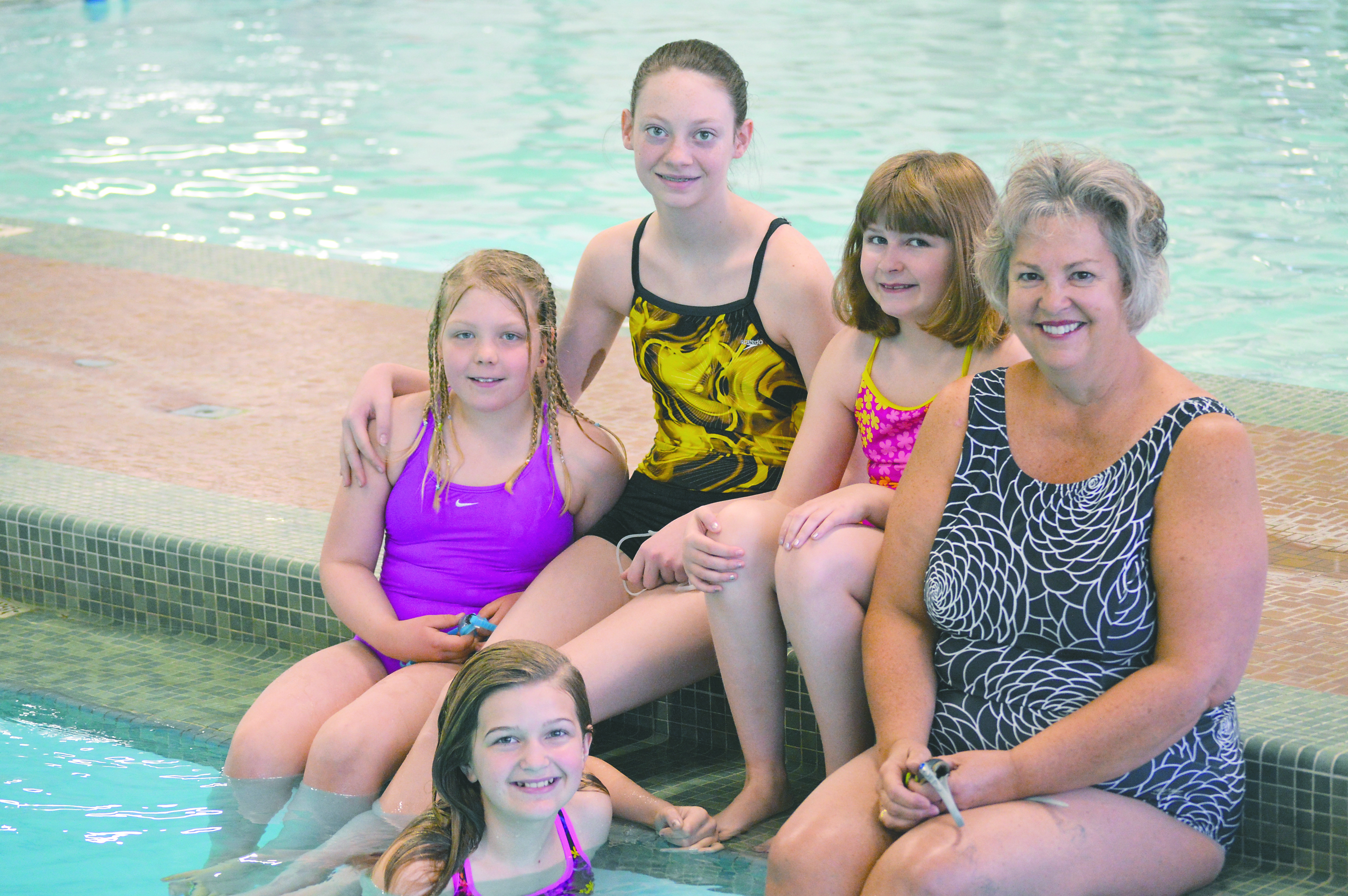 Ready for the Saturday morning synchronized swimming class are