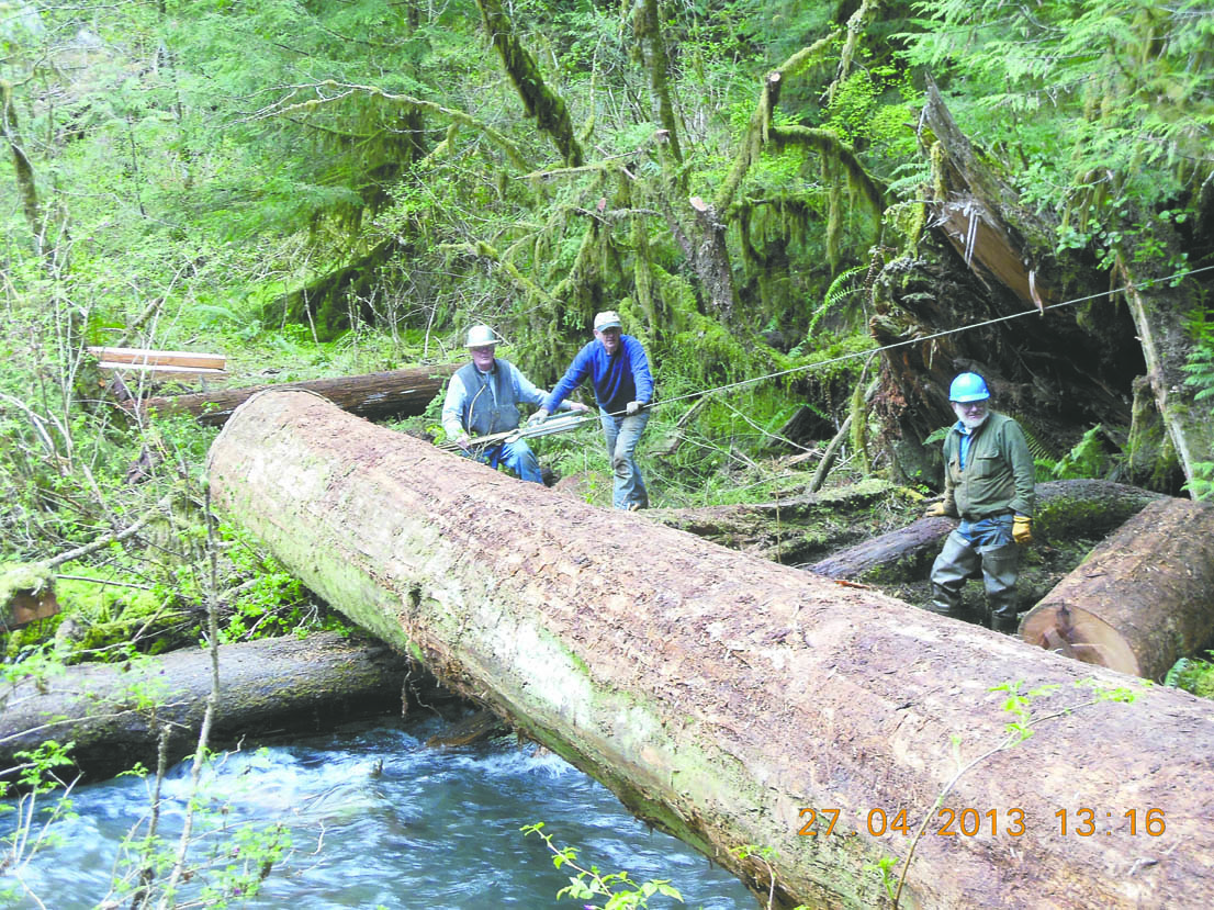 Experienced volunteer trail workers Tom Mix