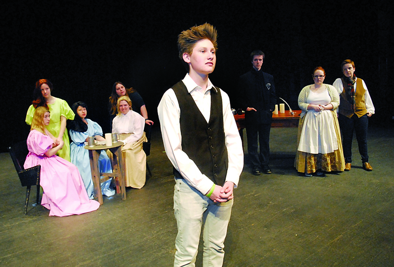 The Port Angeles High School Thespian Society's cast of “The Fall of the House of Usher” are