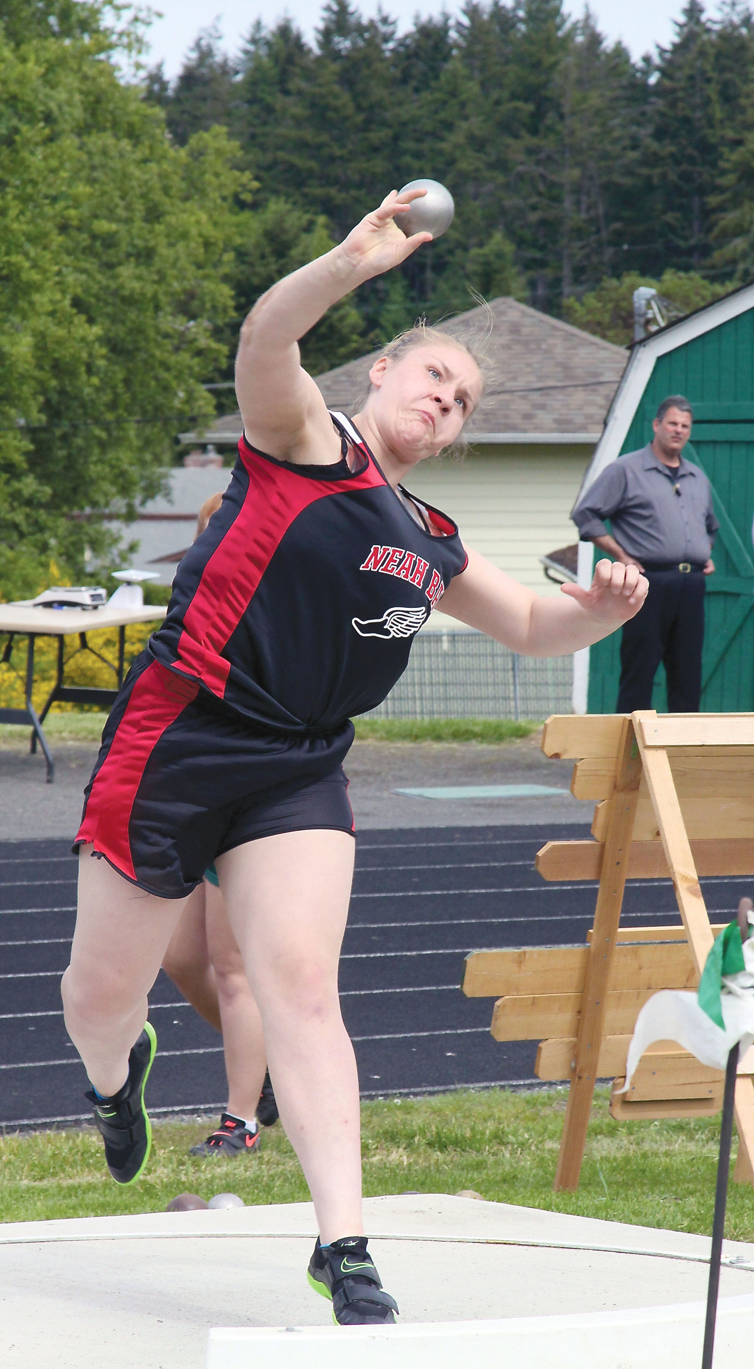 Neah Bay's Faye Chartraw will compete at state in the shot put for the second consecutive year. Dave Logan/for Peninsula Daily News