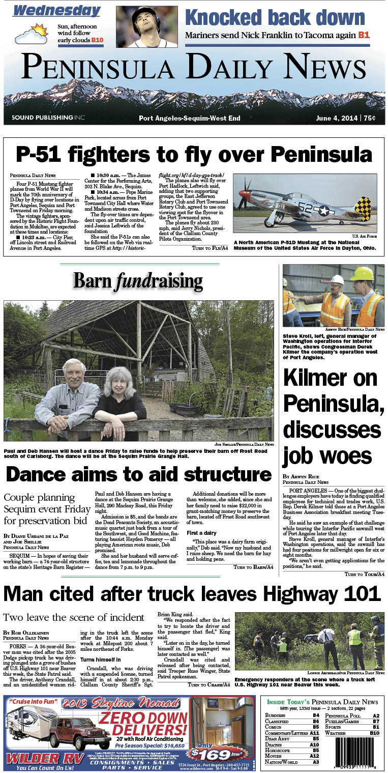 PDN's front page for today's Clallam County readers.