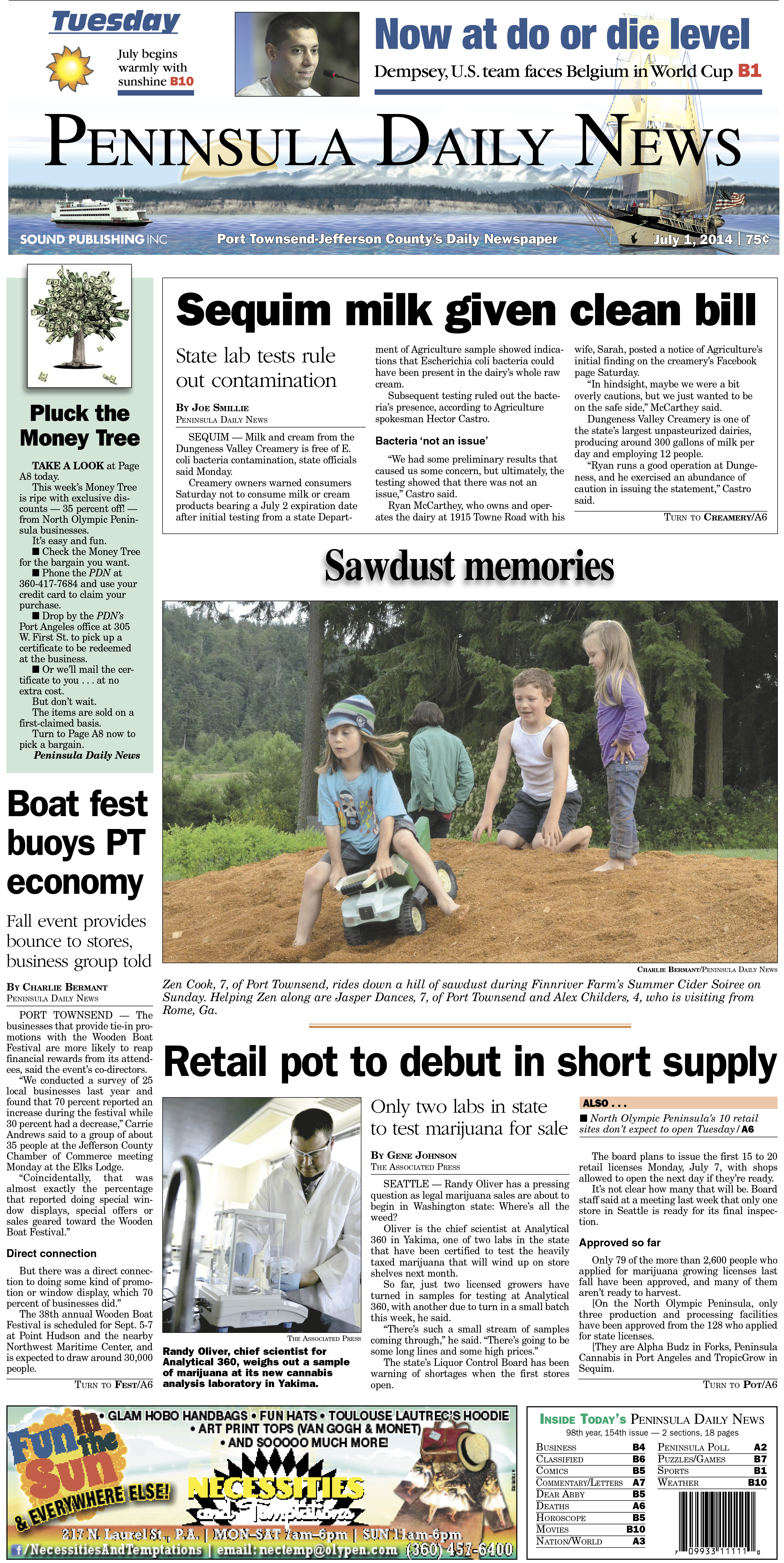 PDN's front page for today's Jefferson County readers. There's more inside that isn't online!