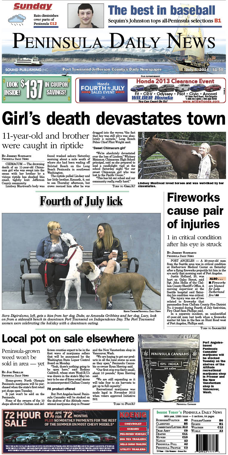 PDN's front page for today's Jefferson County readers. There's more inside that isn't online!