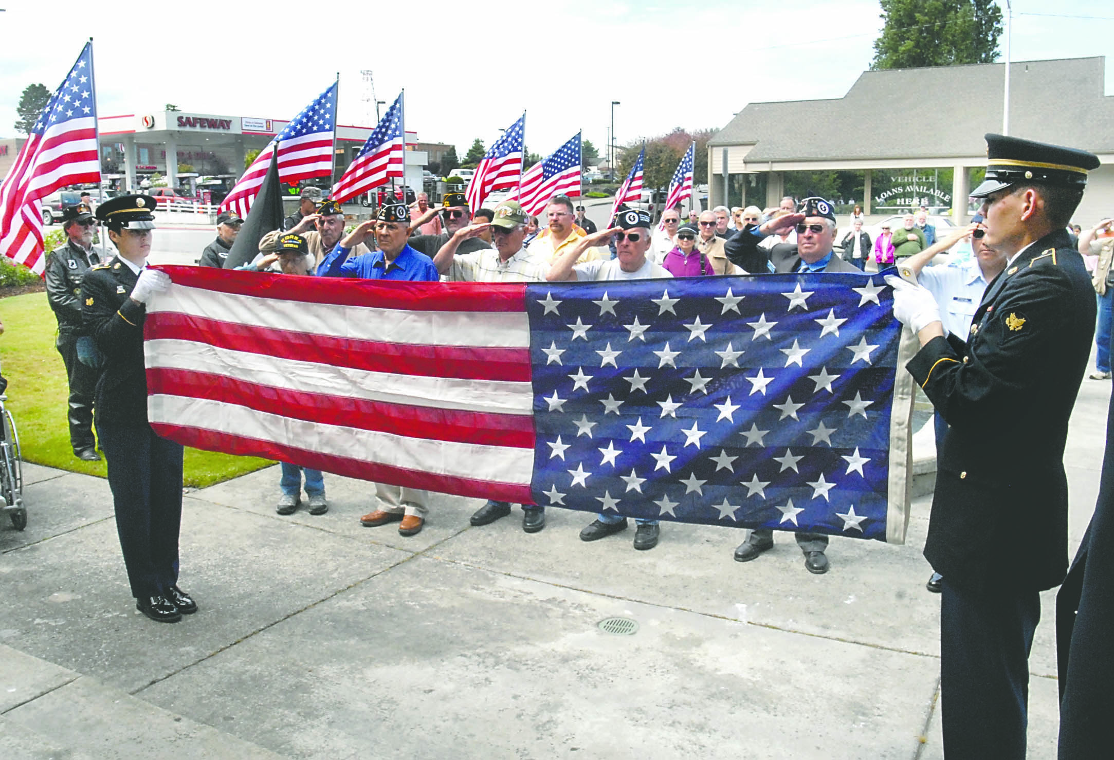 Color guard members Spec. Samantha Cantrell