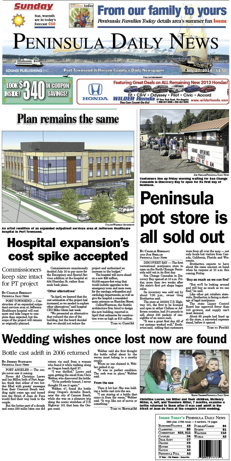 PDN's front page for today's Jefferson County readers. There's more inside that isn't online!