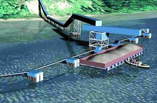 An artist's rendering shows the proposed Hood Canal terminal.