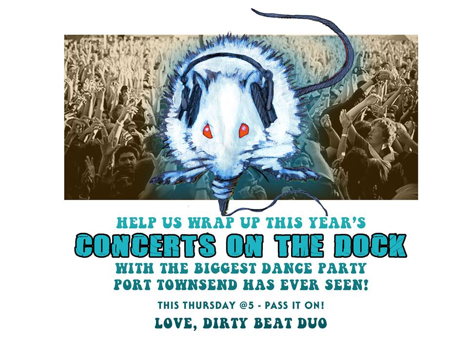 Dirty Beat Duo band performs at the summer's last Concert on the Dock in Port Townsend tonight. (click on photo to enlarge)