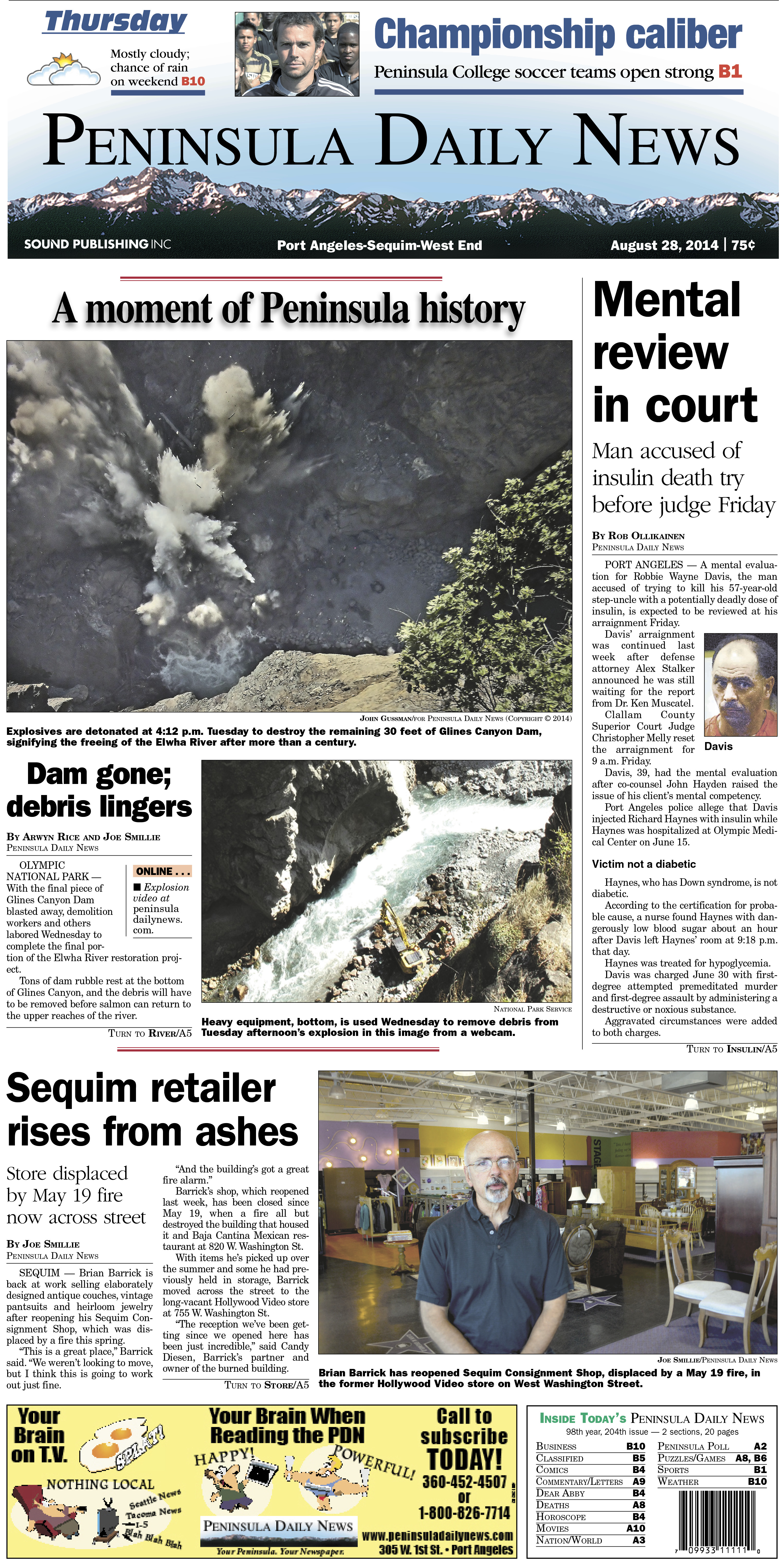 PDN's front page for today's Clallam County readers. There's more inside that isn't online!