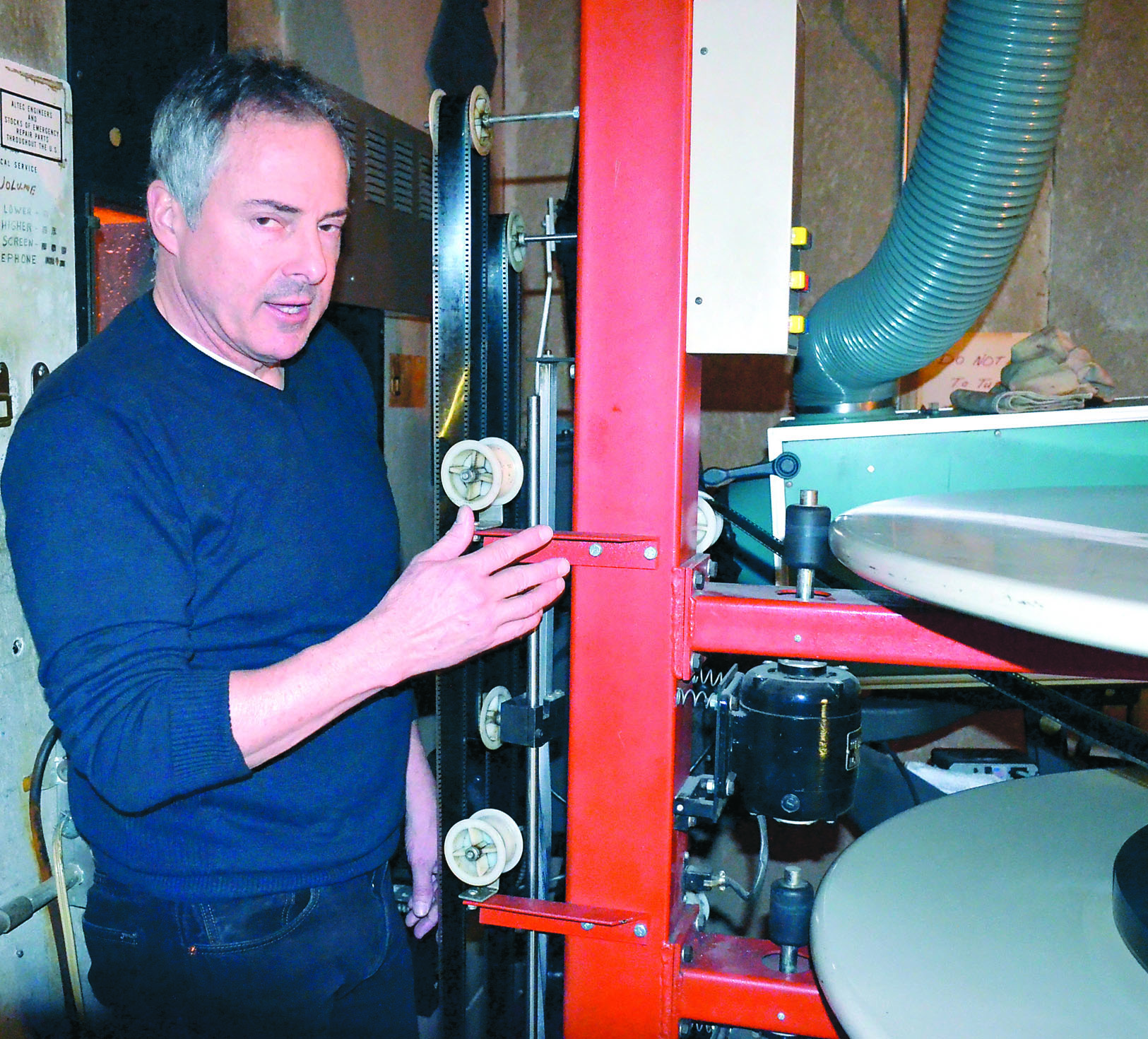 Wheel-In owner Rick Wiley is showing the final 35mm films at the Port Townsend drive-In theater before it goes digital next season Charlie Bermant/Peninsula Daily News