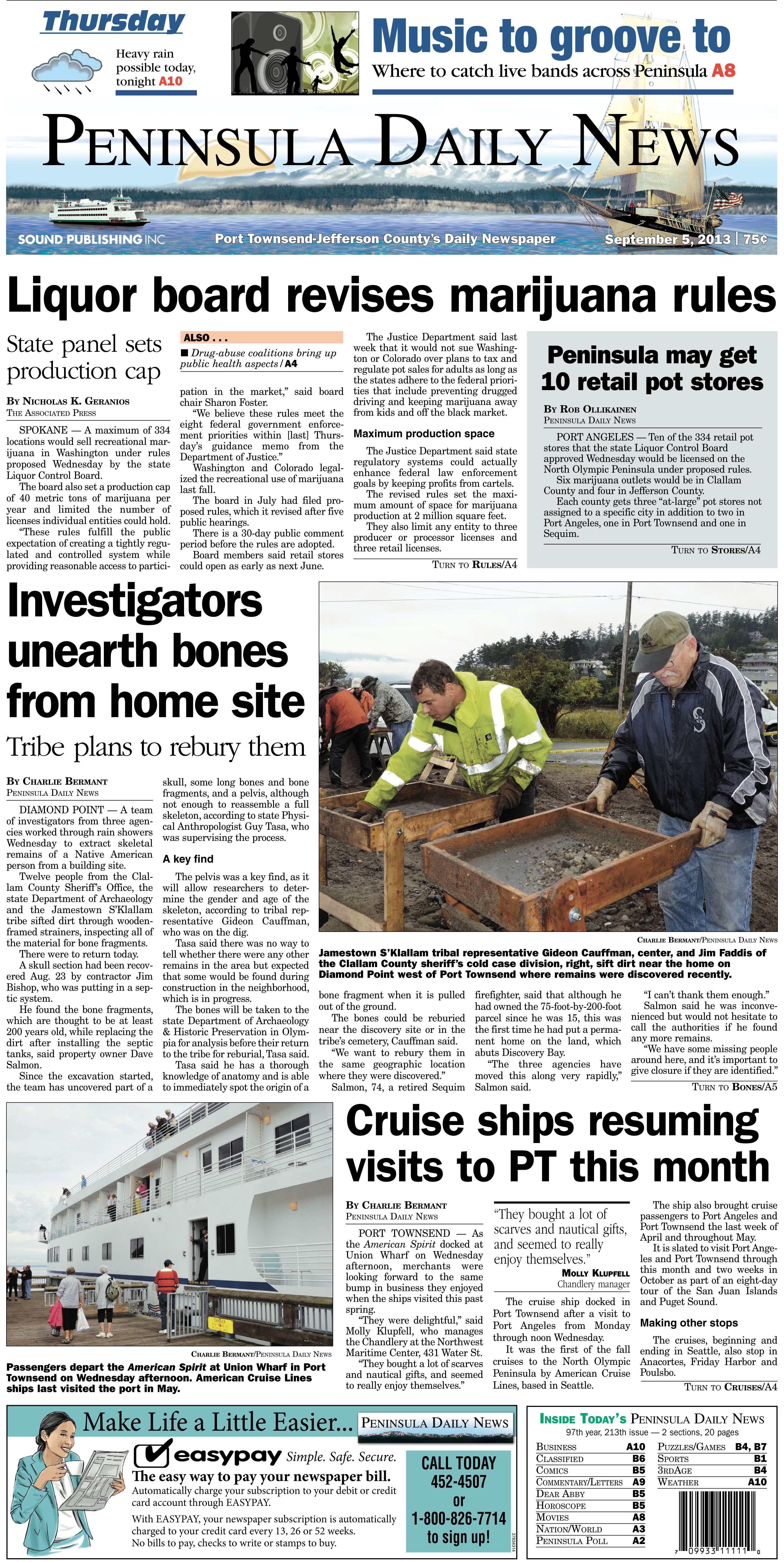 Thursday's PDN front page for Jefferson County readers. (Click on image to enlarge)