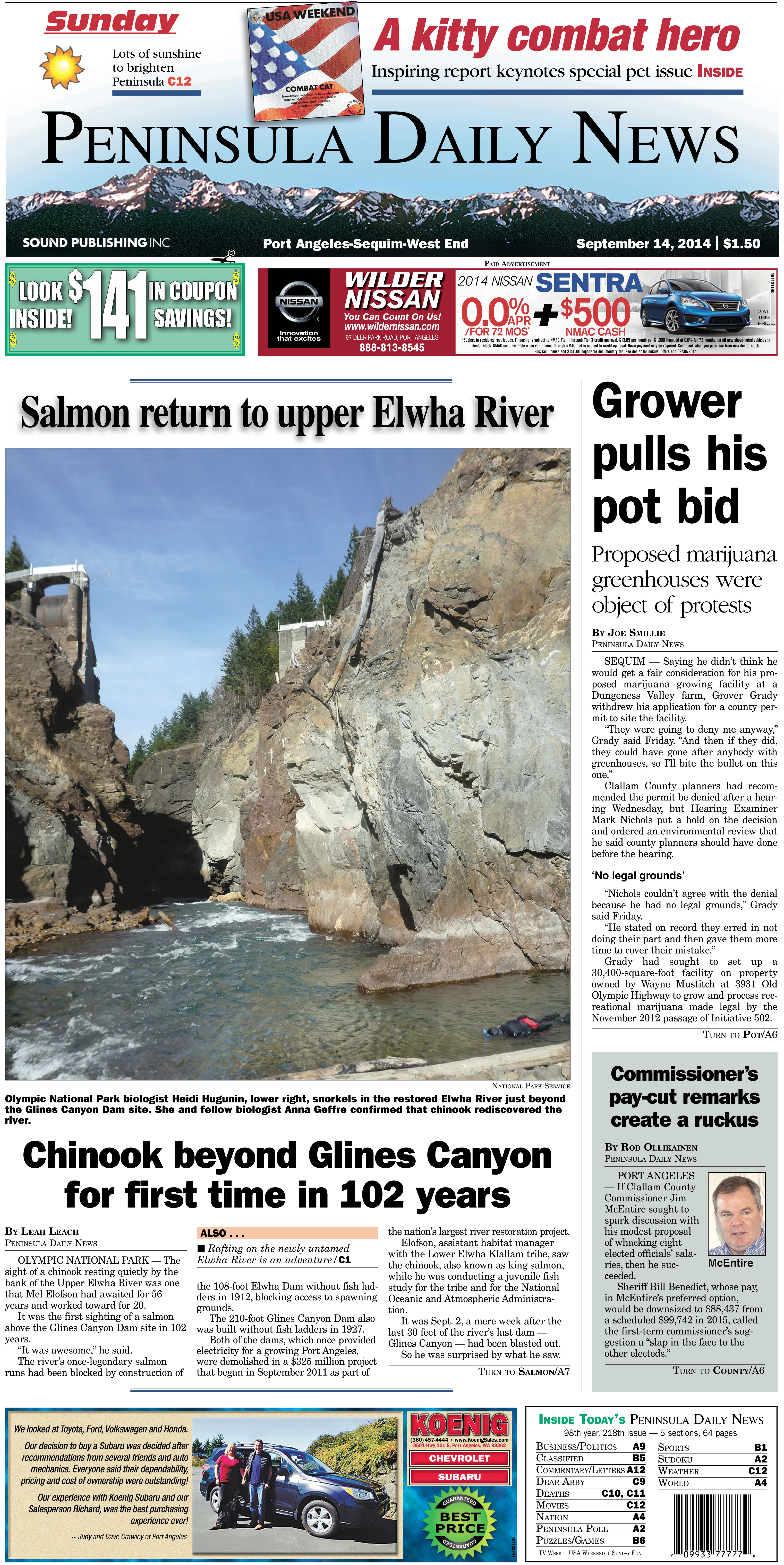 PDN's front page for today's Clallam County readers. There's more inside that isn't online!