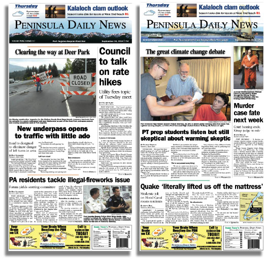 PDN's front pages tailored for today's Clallam County readers