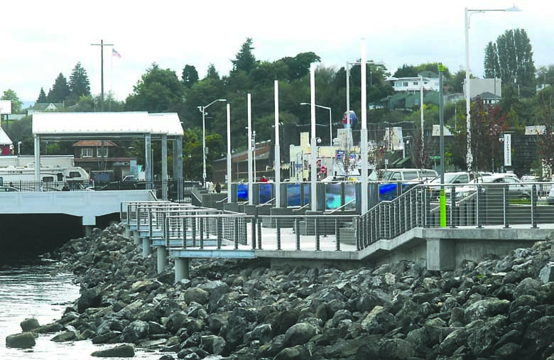 The esplanade along the 100 block of West Railroad Avenue on the Port Angeles waterfront