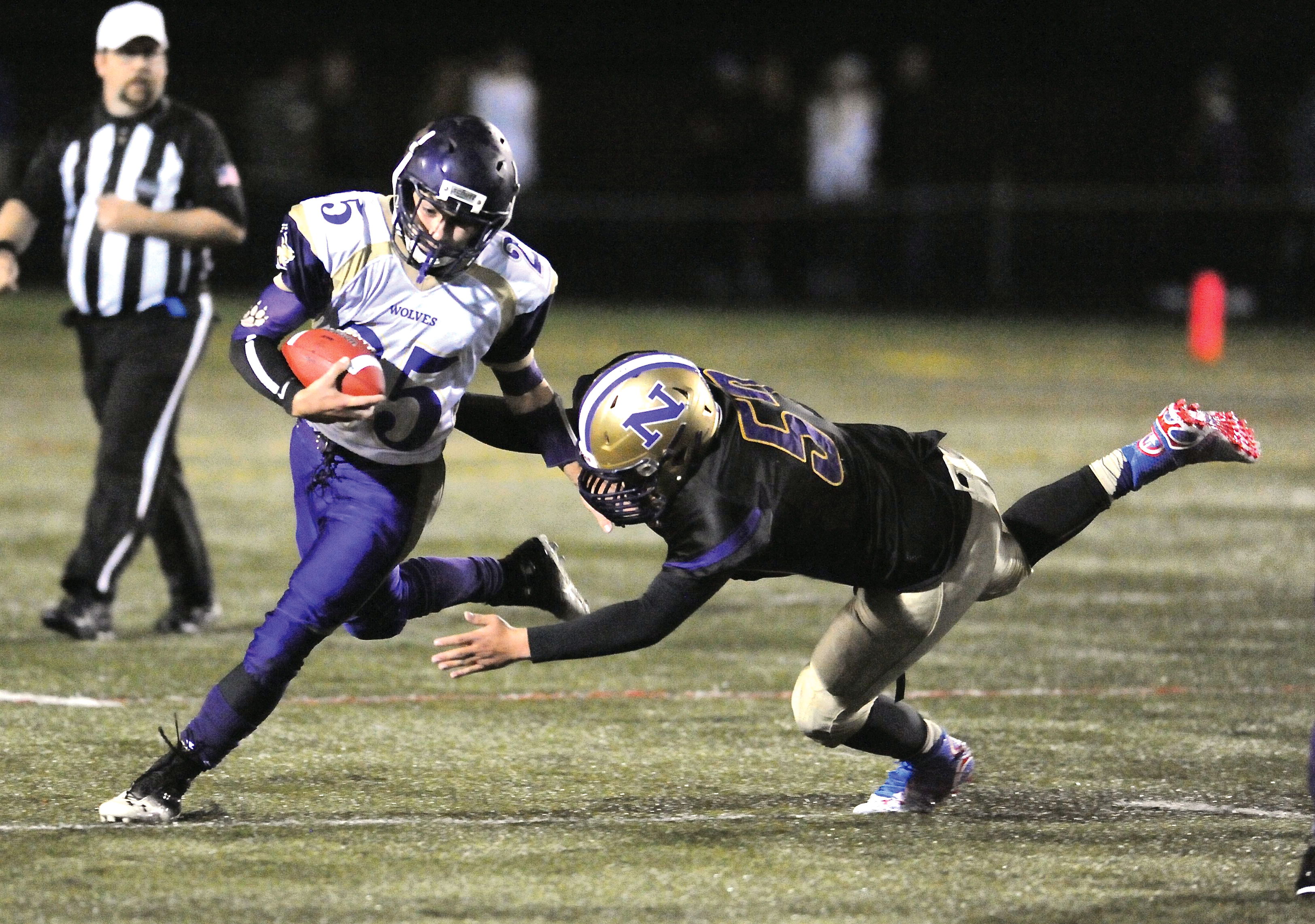 Sequim freshman Gavin Velarde returned two kicks for touchdowns against North Kitsap. Jeff Halstead/for Peninsula Daily News