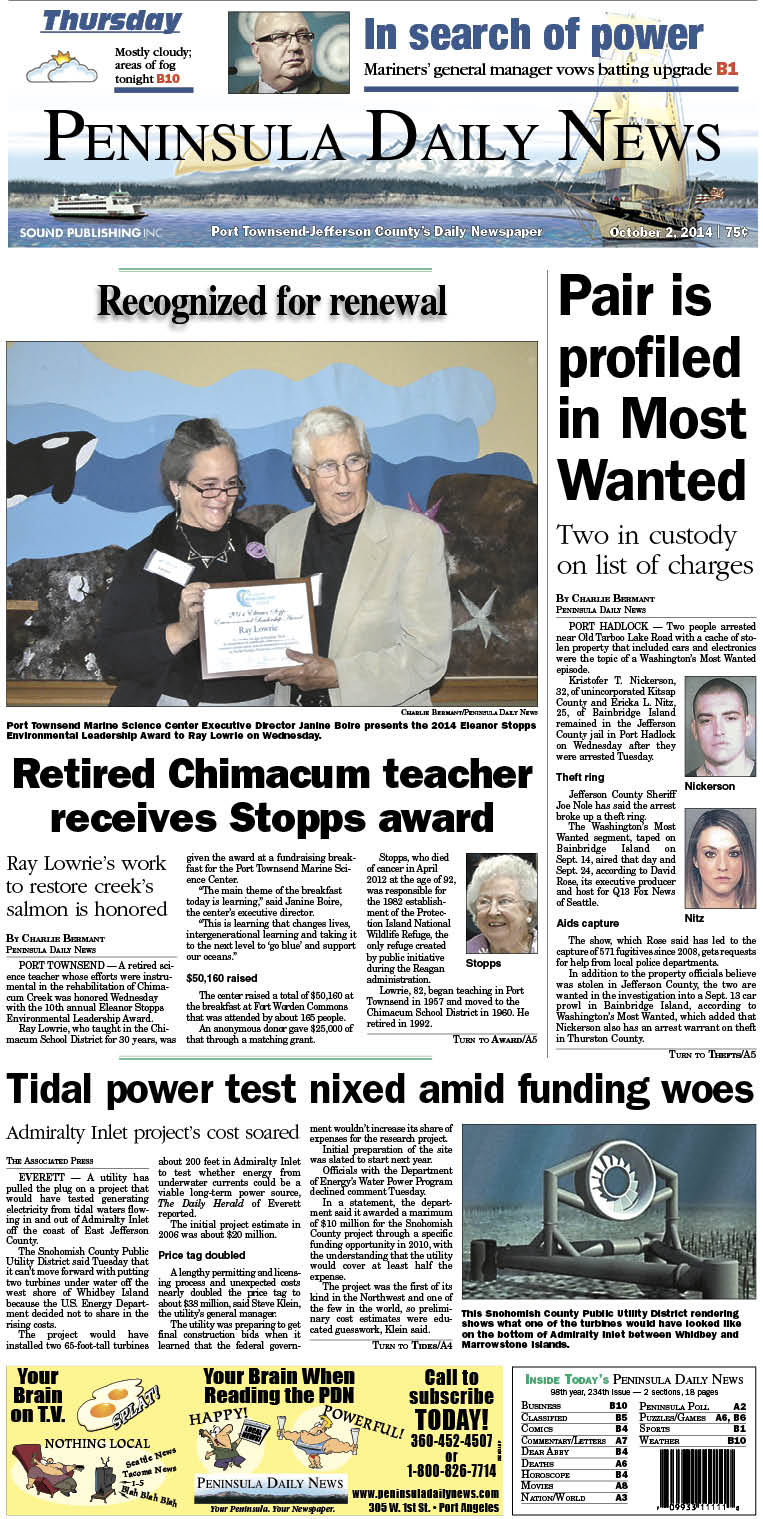 Here is today's Jefferson County edition front page. There's more inside that isn't online!