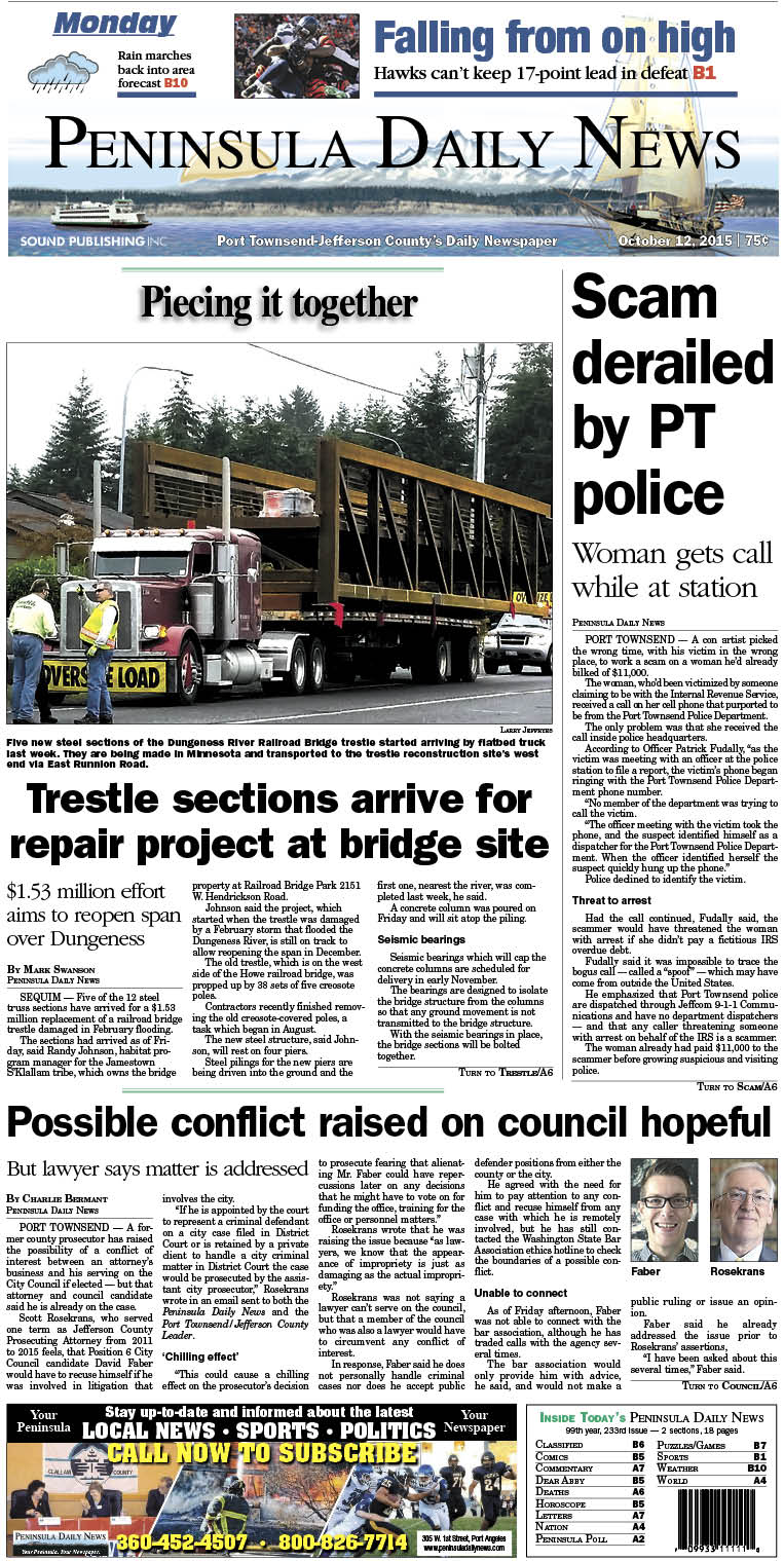 Today's front page tailored for the PDN's readers in Jefferson County. There's more inside that isn't online!