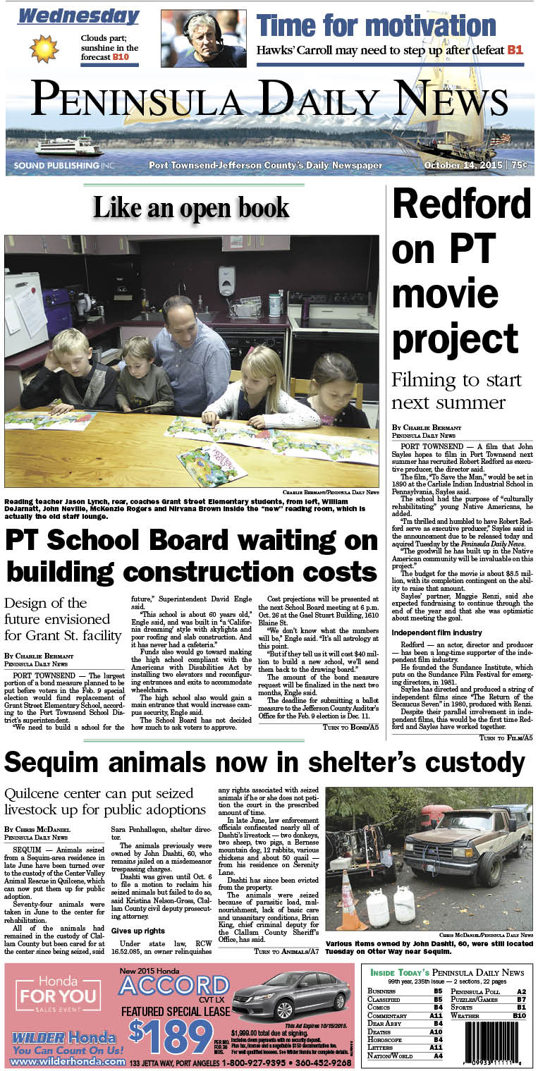 Today's front page tailored for the PDN's readers in Jefferson County. There's more inside that isn't online!
