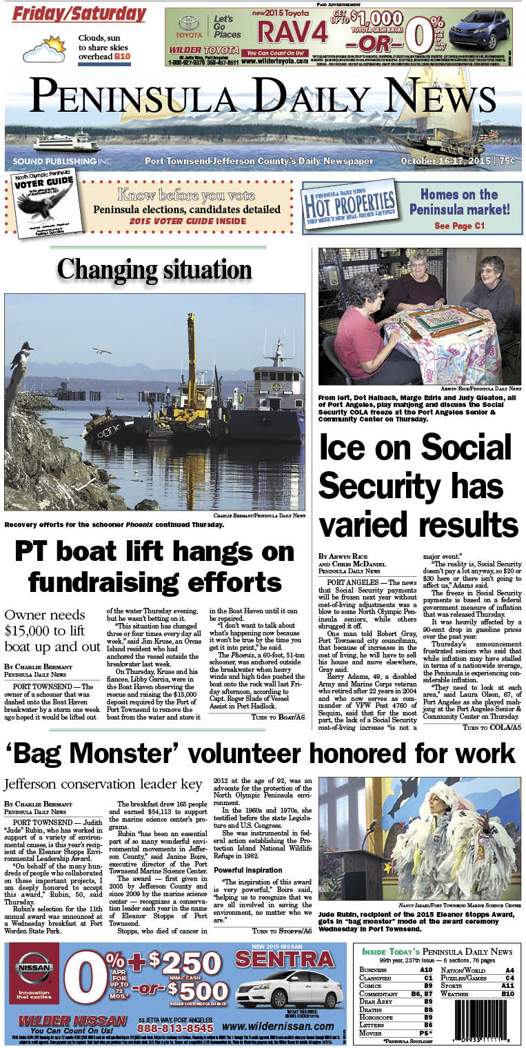 Today's front page tailored for the PDN's readers in Jefferson County. There's more inside that isn't online!