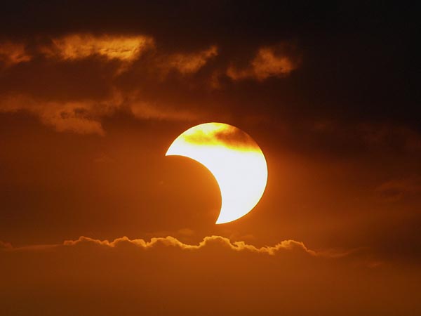 Partial solar eclipse in January 2009. The Associated Press