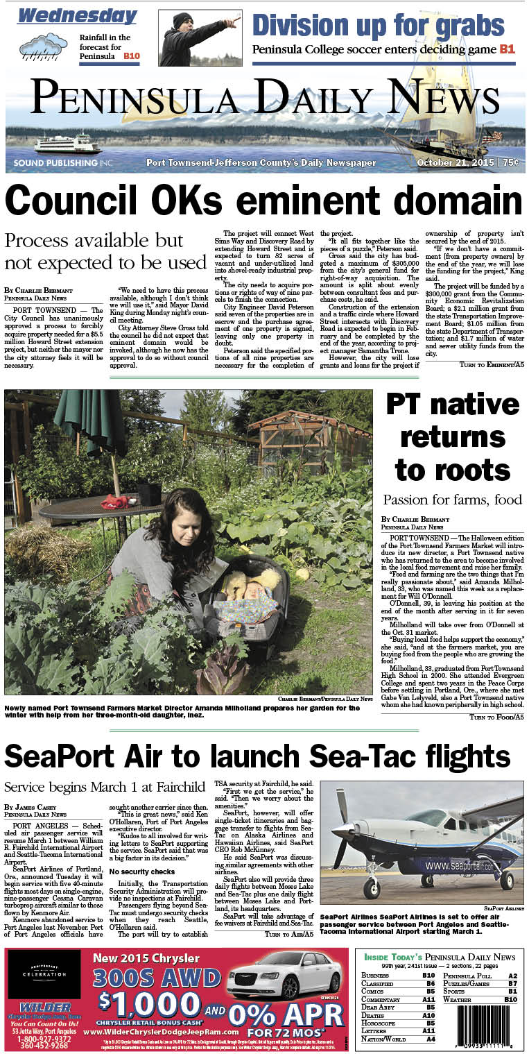 Today's front page tailored for the PDN's readers in Jefferson County. There's more inside that isn't online!
