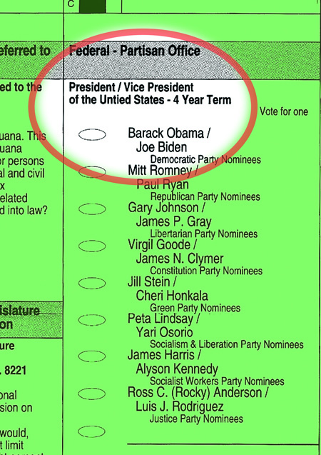 The typo is seen on the Jefferson County ballot