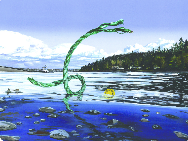 A painting by Port Townsend artist Karen Hackenberg is among those to be displayed at a Peninsula College's Port Angeles campus show focused on water. Peninsula College
