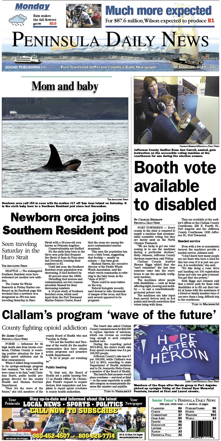 Today's front page tailored for the PDN's readers in Jefferson County. There's more inside that isn't online!