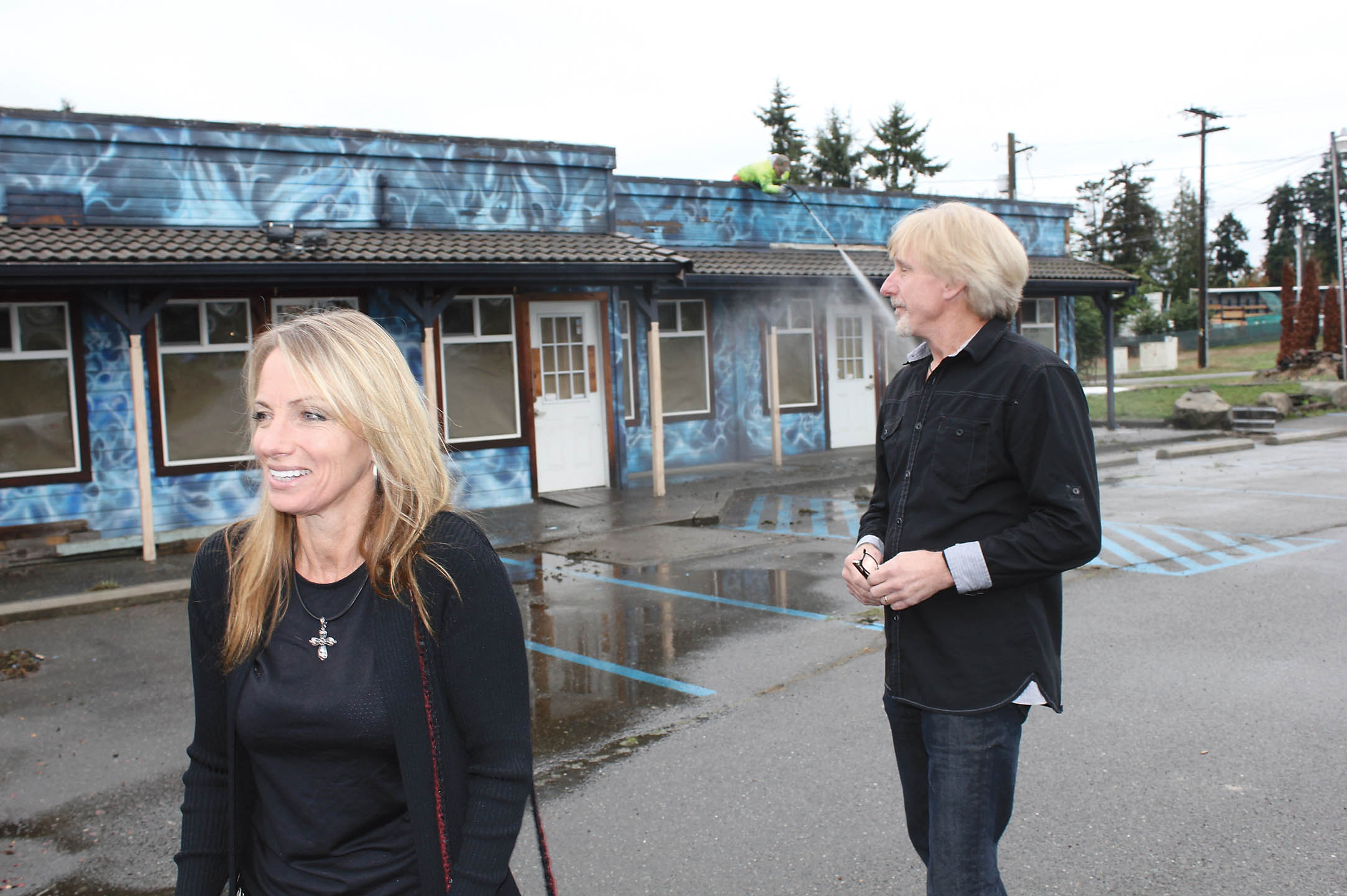 Shara Smith-Widmer and David Widmer are renovating the former home of Blue Flame BBQ in the Mount Pleasant district east of Port angeles to host two new retail outlets. One will be a “classy” boutique