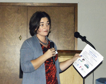 Erica Delma speaks to the Jefferson County Chamber of Commerce on Monday. Charlie Bermant/Peninsula Daily News