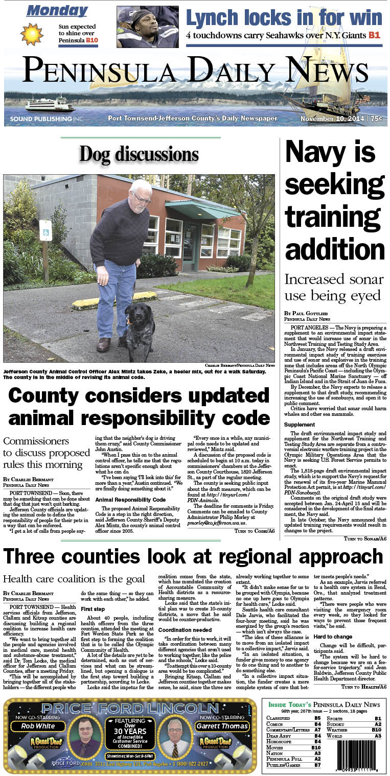 Here is today's front page for our Jefferson County readers — news tailored to your community. There's more inside that isn't online!