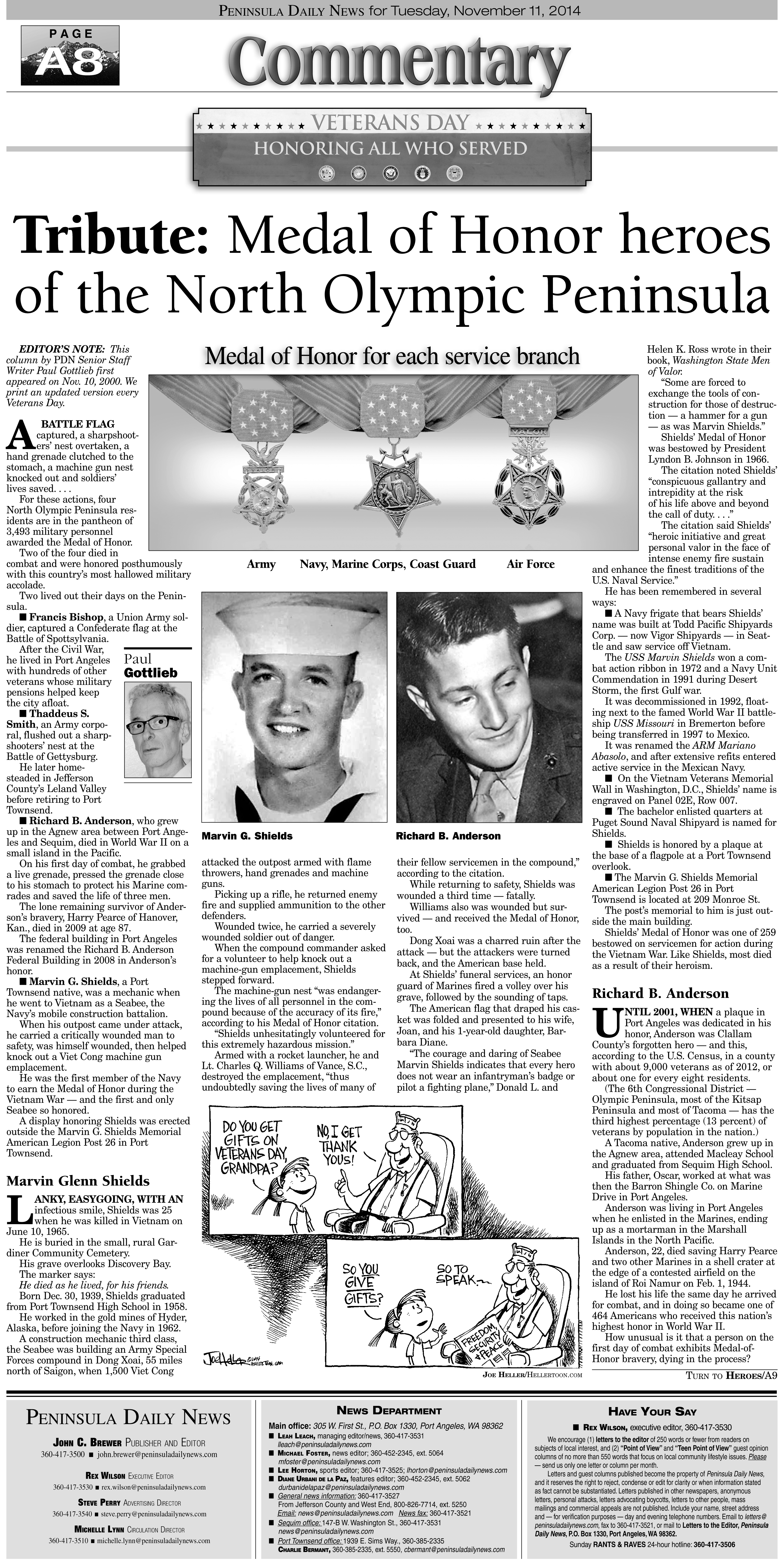 TRIBUTE: Medal of Honor heroes of the North Olympic Peninsula