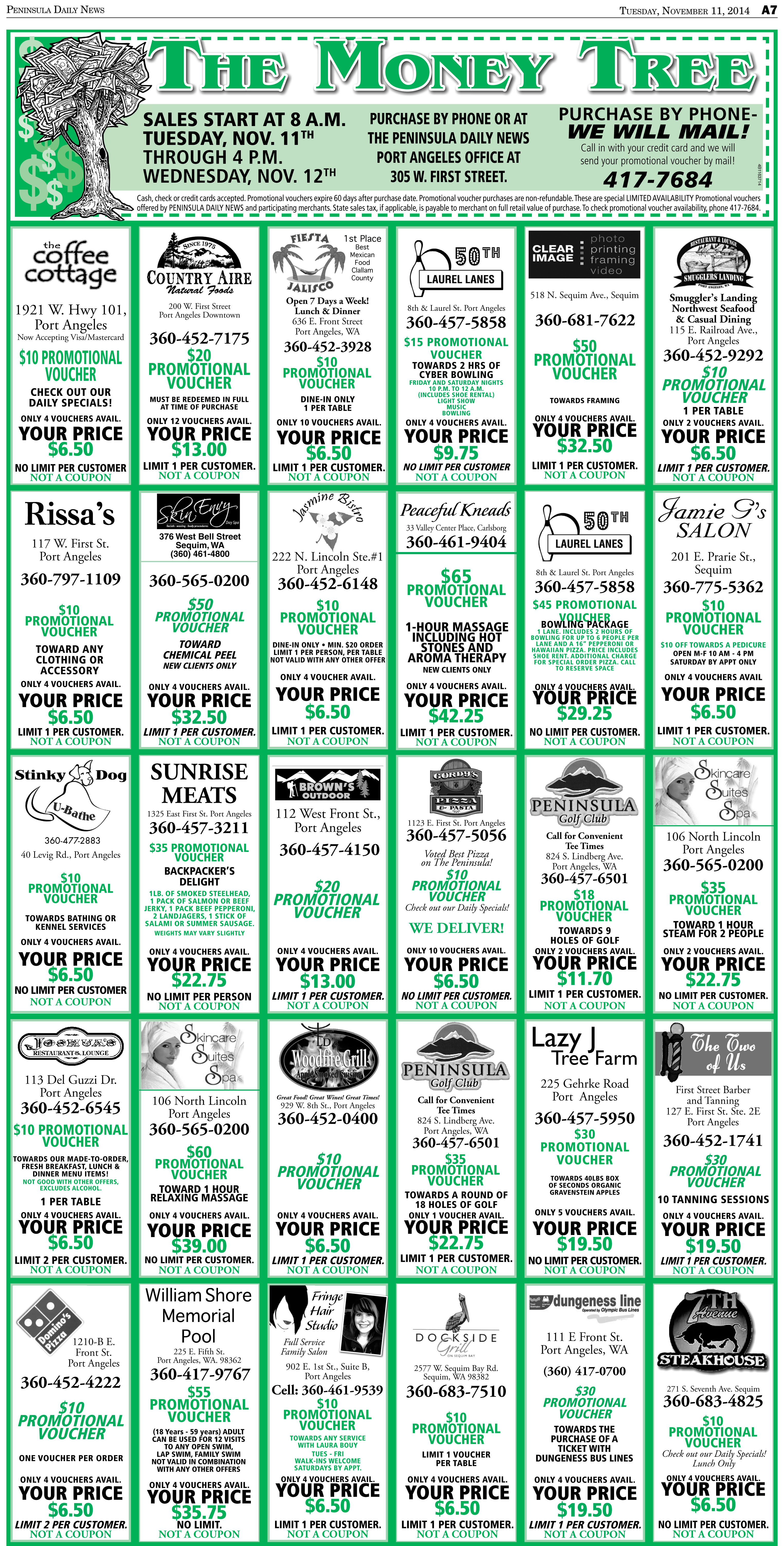 Take advantage of The Money Tree today