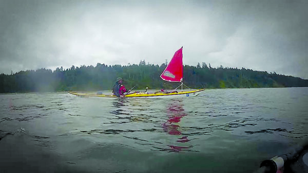 A kayaker is shown in a scene from the film 'Ikkatsu: The Roadless Coast." Steve Weileman