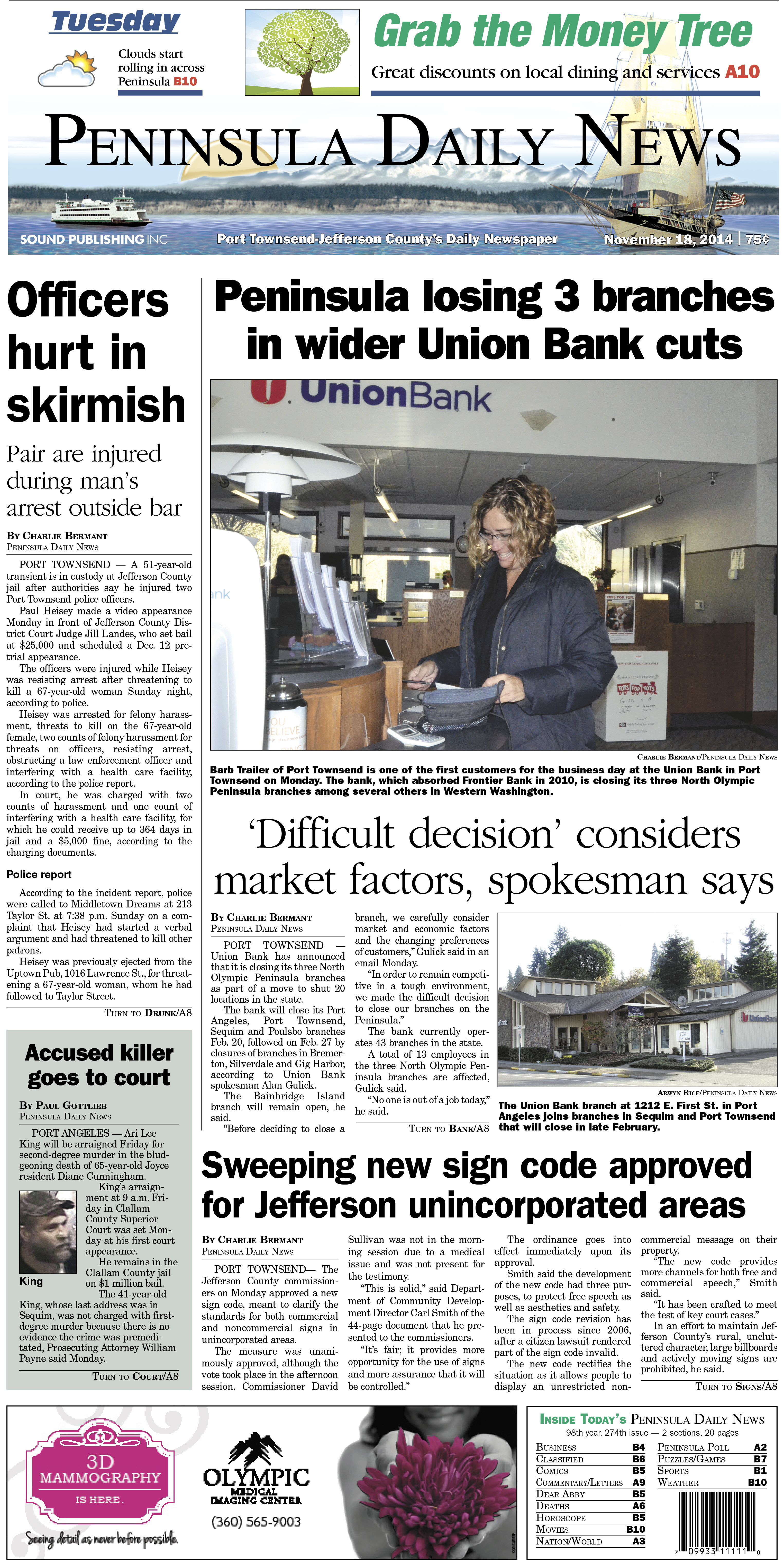 Here is today's front page for our Jefferson County readers — news tailored to your community. There's more inside that isn't online!