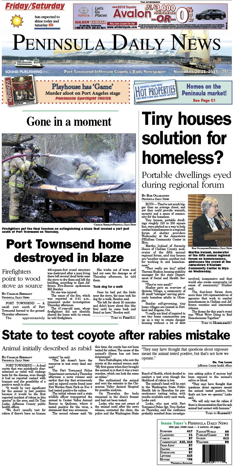 Today's front page tailored for the PDN's readers in Jefferson County. There's more inside that isn't online!